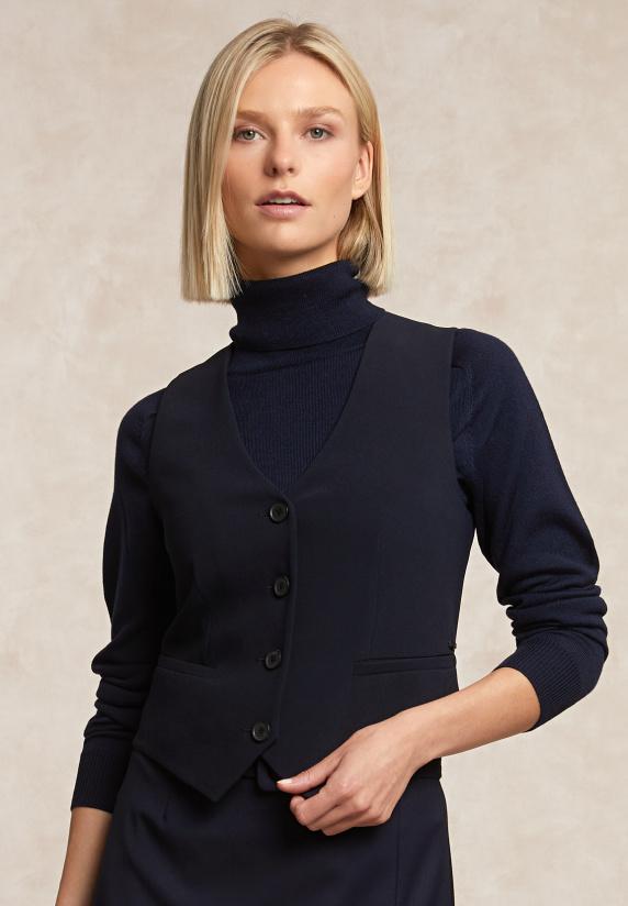 river woods Mouwloos geknoopt V-hals vestje navy