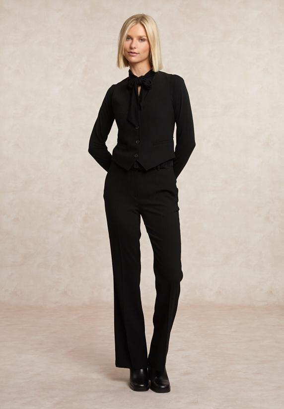 River Woods Mouwloos Geknoopt V-hals Vestje Zwart