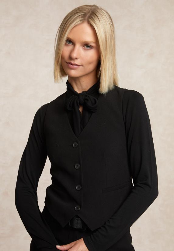 river woods Mouwloos geknoopt V-hals vestje zwart