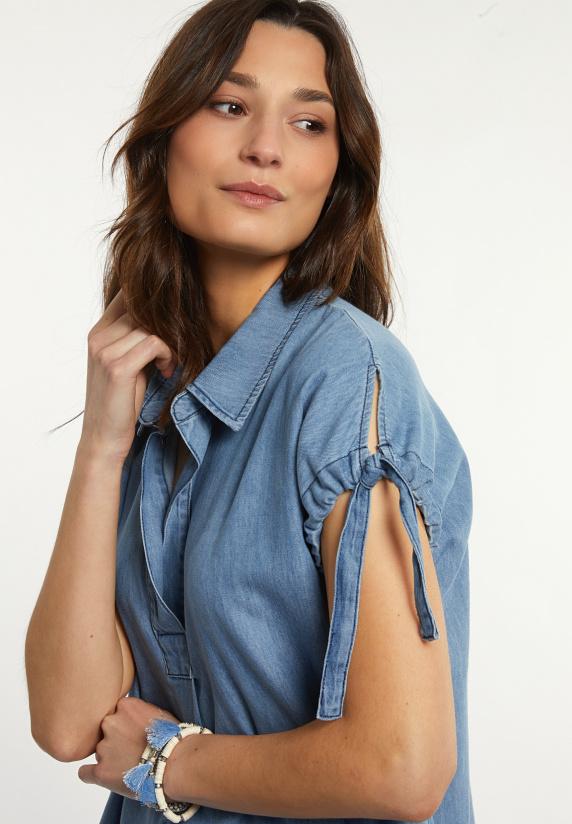 River Woods Mouwloos Jeansjurkje Blauw