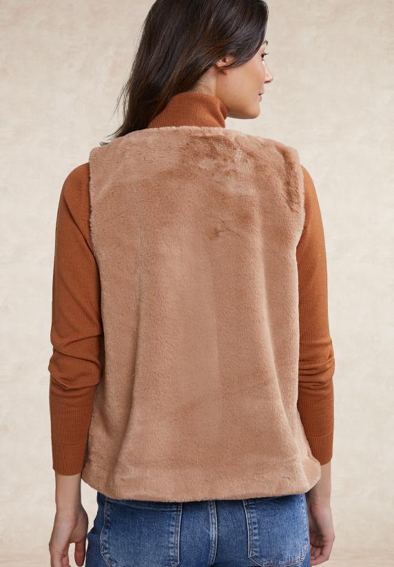 River Woods Mouwloze Mantel Beige