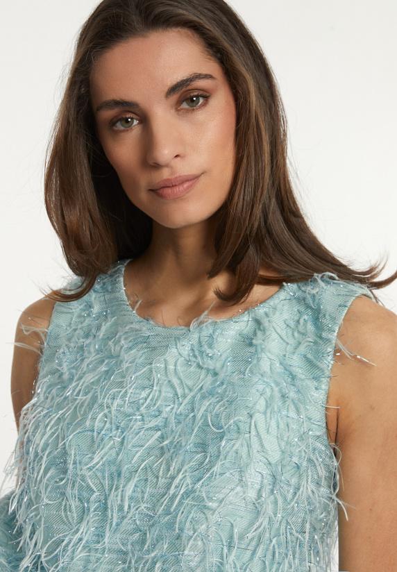 River Woods Mouwloze Top Ronde Hals Mintgroen