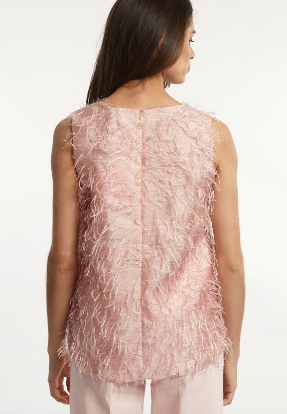 River Woods Mouwloze Top Ronde Hals Roze