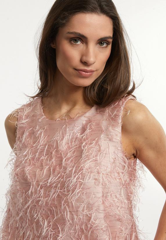 River Woods Mouwloze Top Ronde Hals Roze