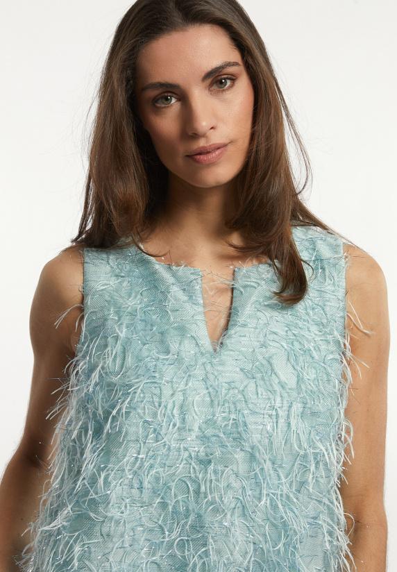 River Woods Mouwloze V-hals Jurk Mintgroen