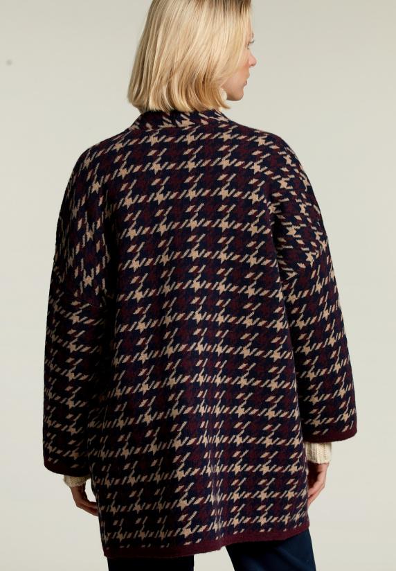 River Woods Multi Cardigan In Pied De Poule
