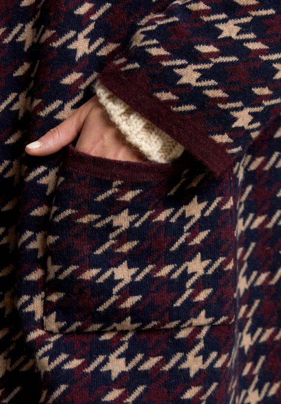 River Woods Multi Cardigan In Pied De Poule