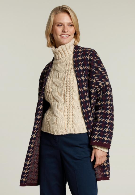 river woods Multi cardigan in pied de poule