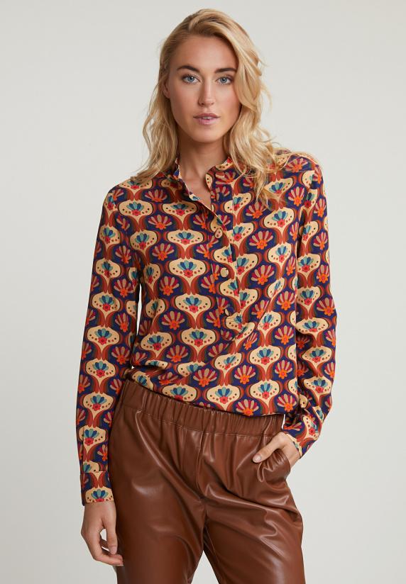 river woods Multi fantasie blouse lange mouwen
