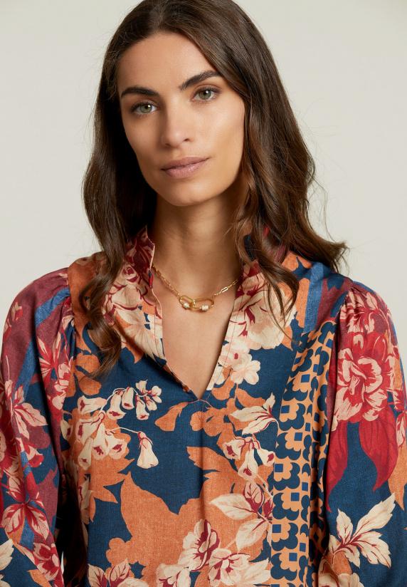 River Woods Multi Fantasie V-hals Blouse