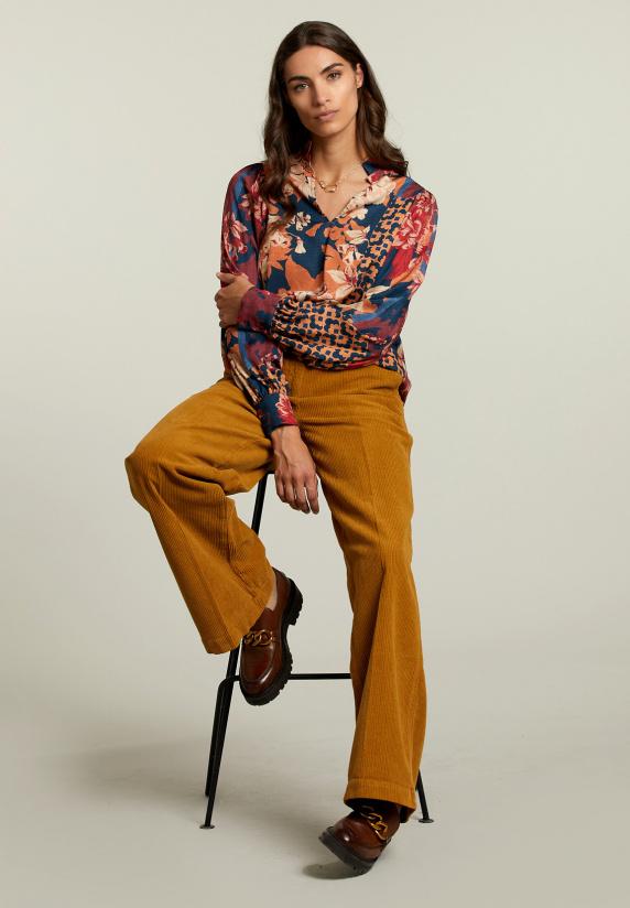 River Woods Multi Fantasie V-hals Blouse