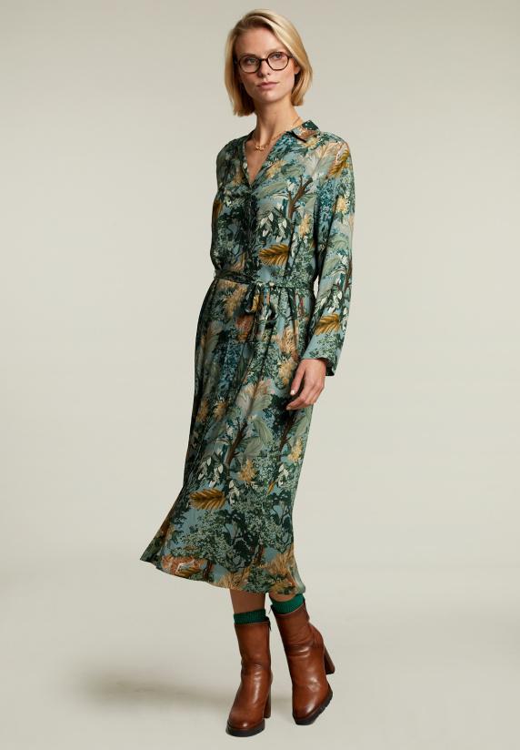 river woods Multi fantasiejurk met knopen