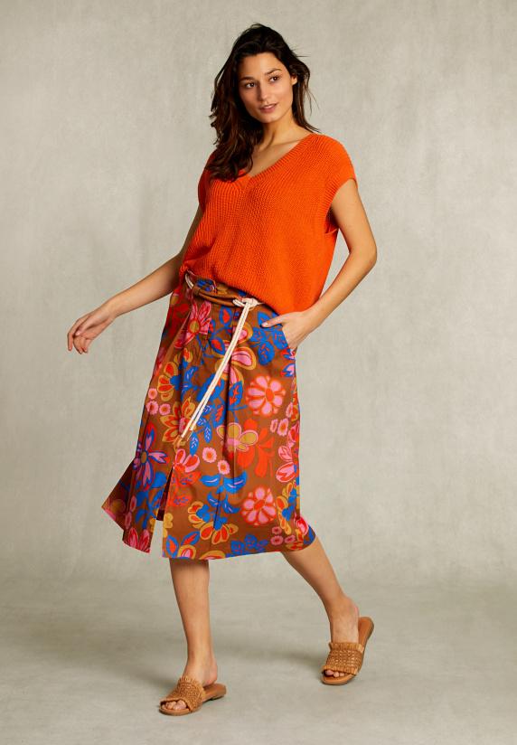 river woods Multi gebloemde midirok