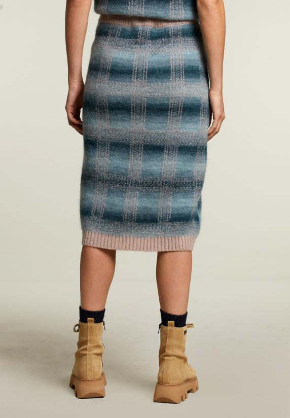 River Woods Multi Gebreide Jacquard Midirok