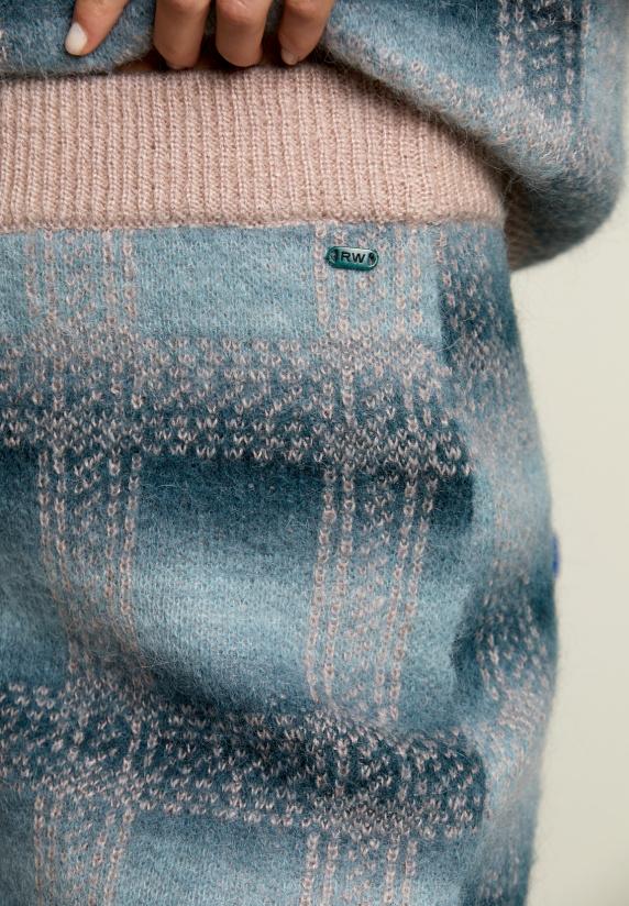 River Woods Multi Gebreide Jacquard Midirok