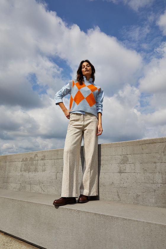 River Woods Multi Gestipte Wijde Broek