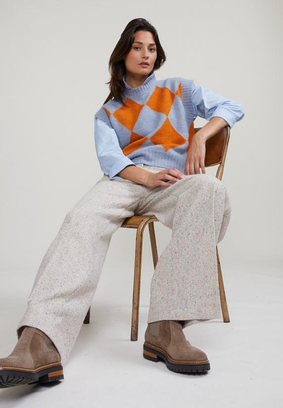 River Woods Multi Gestipte Wijde Broek