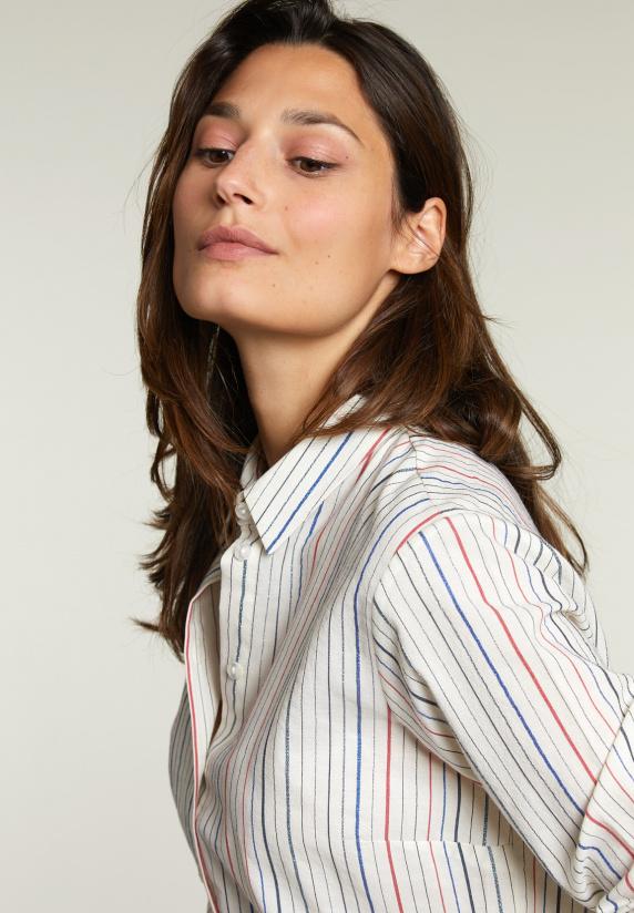 River Woods Multi Gestreepte Blouse Met Knopen