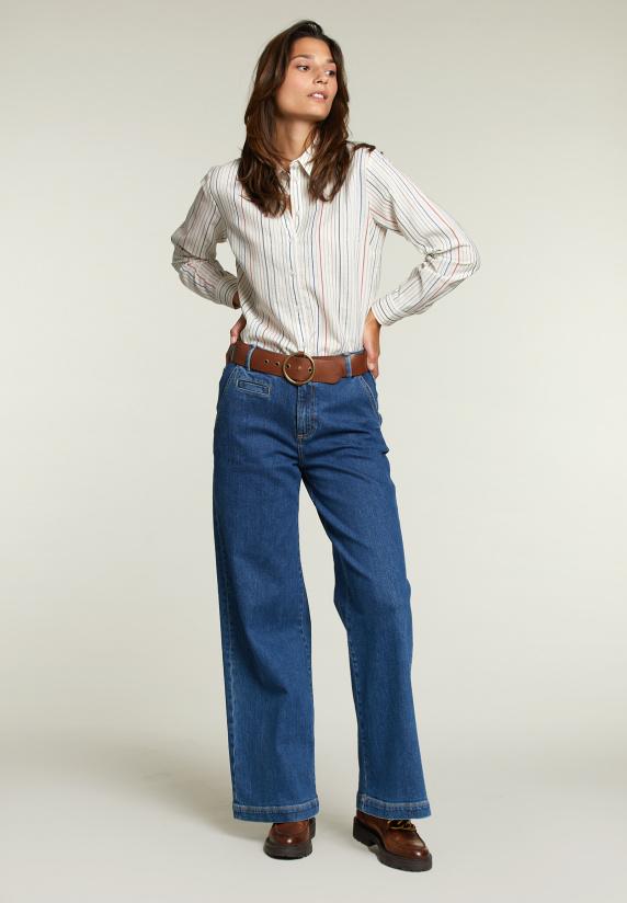 River Woods Multi Gestreepte Blouse Met Knopen