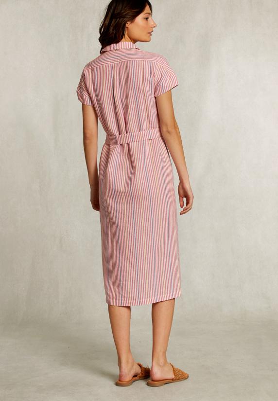 River Woods Multi Gestreepte Jurk Met Riem