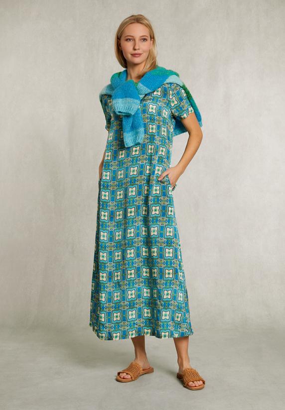 river woods Multi lange rechte fantasiejurk