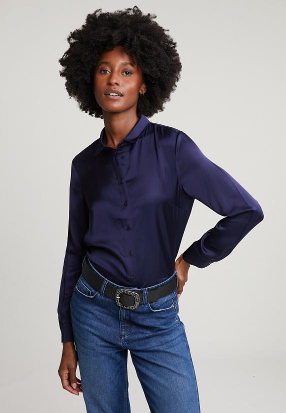 River Woods Navy Klassieke Blouse