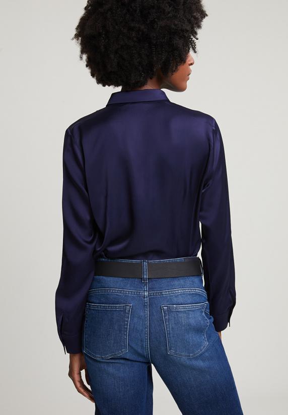 river woods Navy klassieke blouse