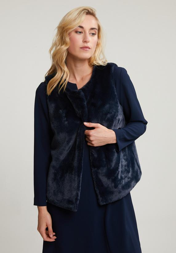 river woods Navy korte mouwloze mantel