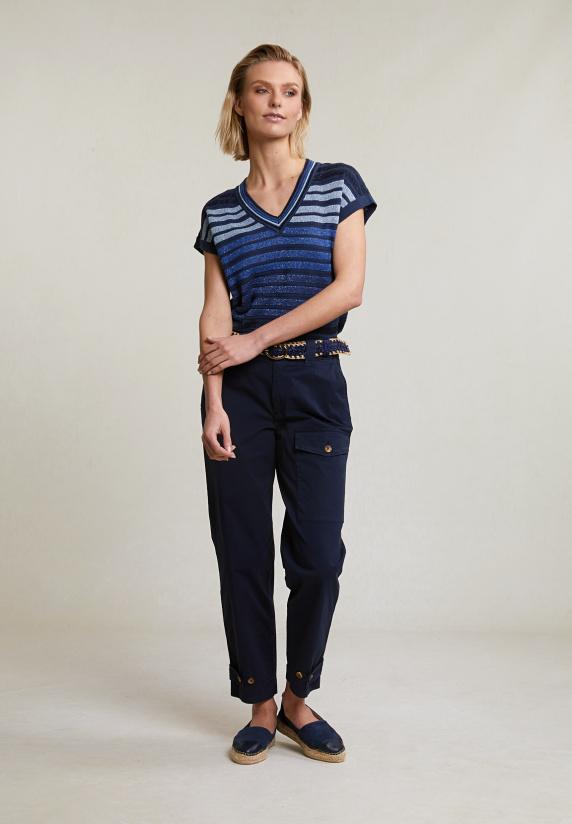 river woods Navy lange broek opgestikte zak