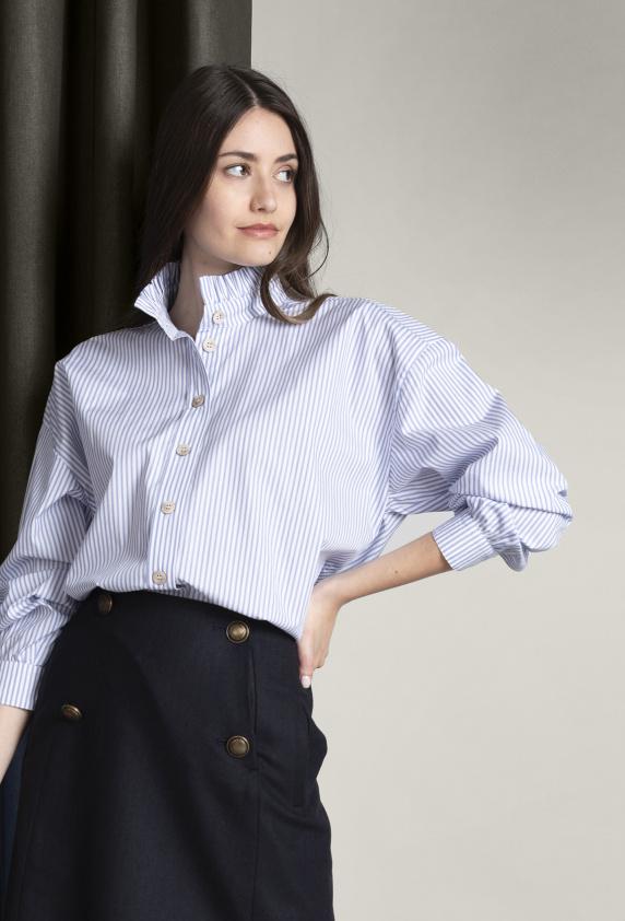 river woods Navy minirok met knopen