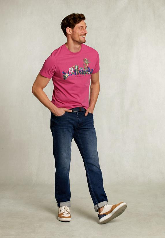 River Woods Normal Fit Basic T-shirt Amaranth