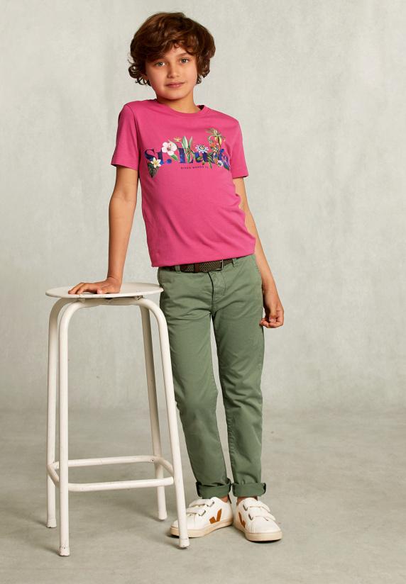 River Woods Normal Fit Basic T-shirt Amaranth