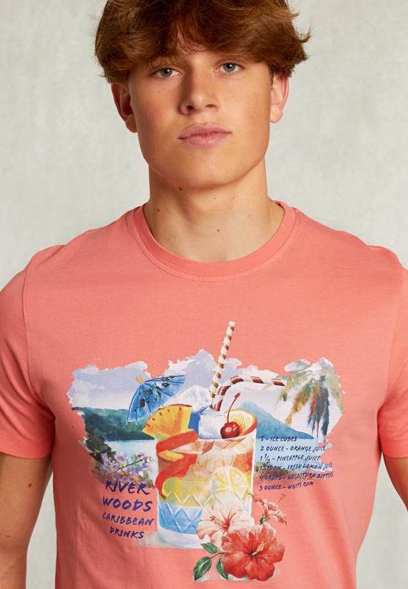 River Woods Normal Fit Basic T-shirt Bellini