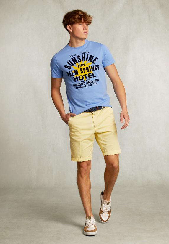 River Woods Normal Fit Basic T-shirt Blauw