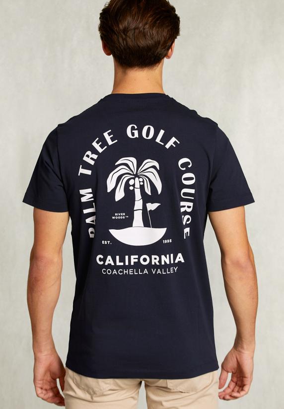 River Woods Normal Fit Basic T-shirt Blauw