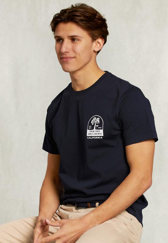 river woods Normal fit basic T-shirt blauw