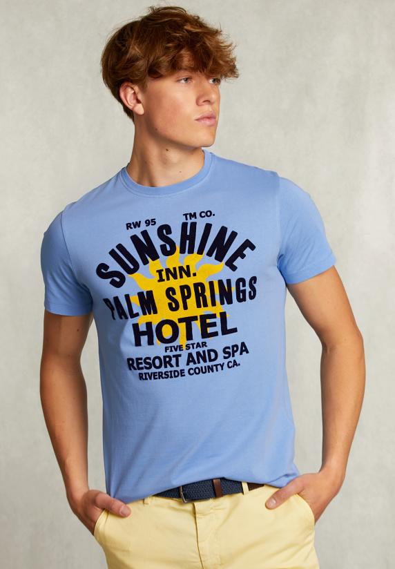 river woods Normal fit basic T-shirt blauw