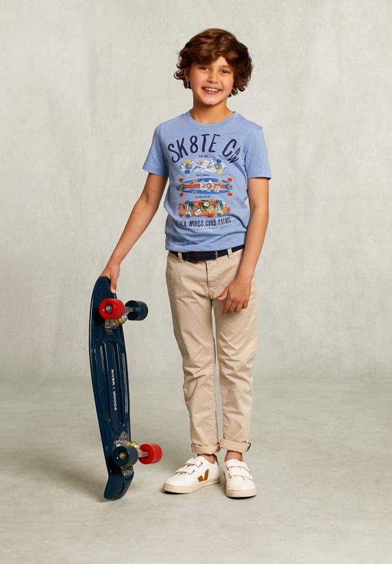 River Woods Normal Fit Basic T-shirt Blue Gin