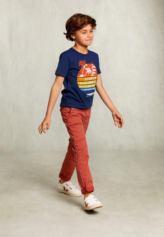 River Woods Normal Fit Basic T-shirt Blue Oxford