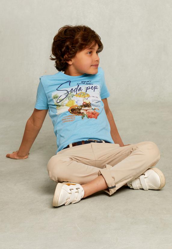 River Woods Normal Fit Basic T-shirt Bora Bora Mix