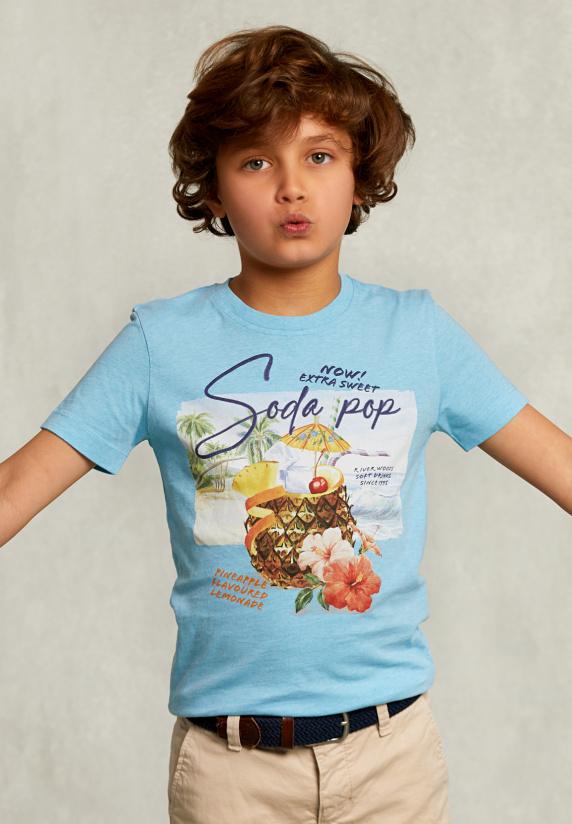 river woods Normal fit basic T-shirt bora bora mix