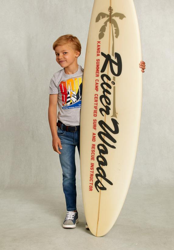 River Woods Normal Fit Basic T-shirt Dk Oyster Mix