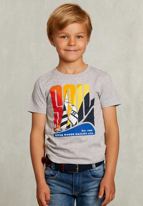 river woods Normal fit basic T-shirt dk oyster mix