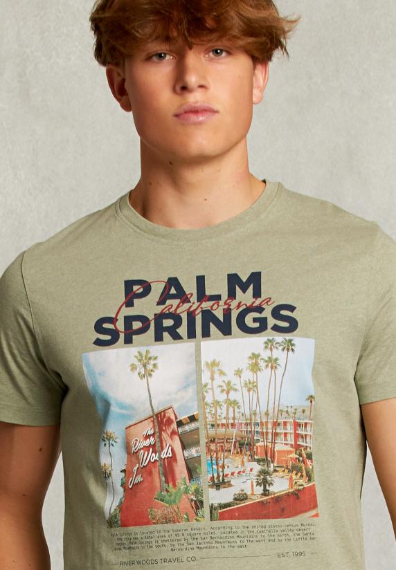 River Woods Normal Fit Basic T-shirt Herb Mix