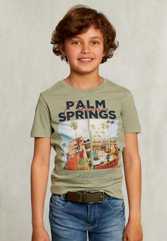 river woods Normal fit basic T-shirt herb