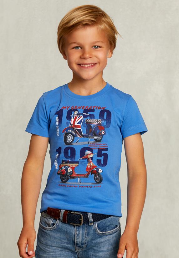 river woods Normal fit basic T-shirt ocean