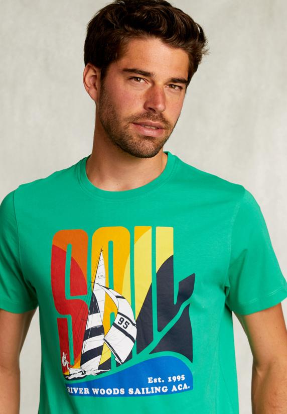 River Woods Normal Fit Basic T-shirt Papaya