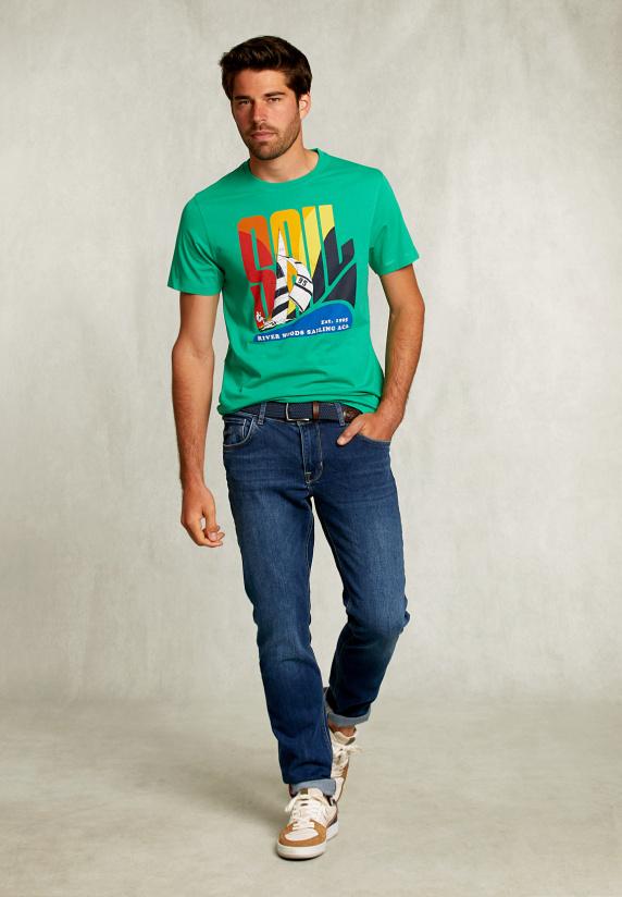 River Woods Normal Fit Basic T-shirt Papaya