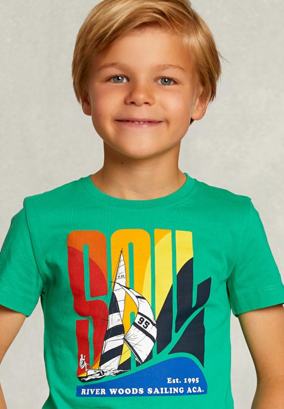 River Woods Normal Fit Basic T-shirt Papaya