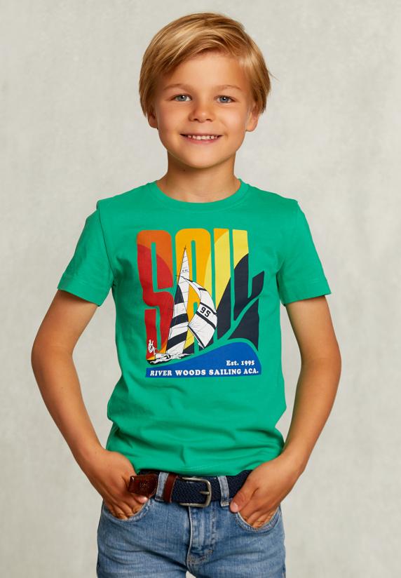 River Woods Normal Fit Basic T-shirt Papaya